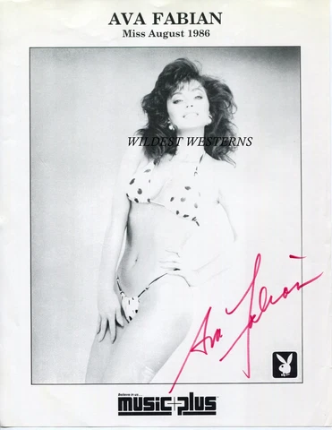 AVA FABIAN Autograph SIGNED PHOTO rare SEXY PLAYBOY PLAYMATE Miss August 1986 Cover