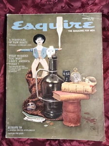 ESQUIRE February 1959 TRAVEL EUROPE BOATING BOATS BORIS PASTERNAK STAN FREBERG - Picture 1 of 2