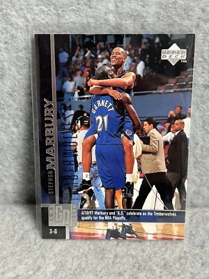 1997-98 Upper Deck Basketball # 255 Stephon Marbury MN Timberwolves - Image 1 of 2