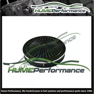 HI FLOW AIR CLEANER FILTER ASSEMBLY 9 X 2 HOLLEY CARBURETTOR 5-1/8 NECK - BLACK - Picture 1 of 2