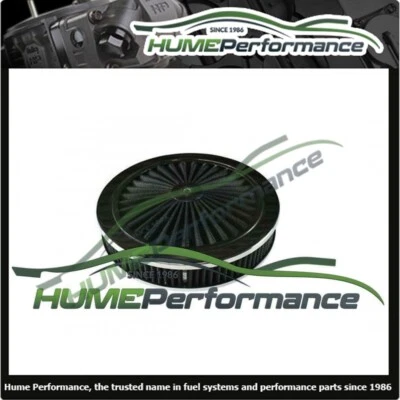 HI FLOW AIR CLEANER FILTER ASSEMBLY 9 X 2 HOLLEY CARBURETTOR 5-1/8 NECK - BLACK - Image 1 of 2