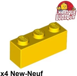 Lego 4x Brique Brick 1x3 3x1 jaune/yellow 3622 NEUF - Picture 1 of 1