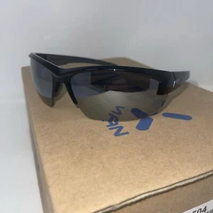 Box Of 10 UVEX MERCURY S1504 Safety Glasses Black/Grey Frame Silver Mirror Lens - Picture 1 of 6