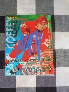 Paul Coffey signierte Fleer Hockeykarte Detroit Redwings - Bild 1 von 1