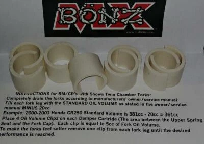 SHOWA 47mm FORK OIL 5cc VOLUME CLIPS HONDA CR250R CRF250R CRF450R 1997-2008 - Image 1 of 4