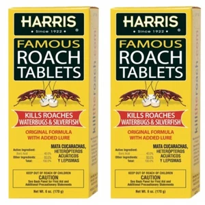 2-Pack Harris Roach Tablets Boric Acid Killer w/ Lure 6oz Effective Pest Control - Picture 1 of 6