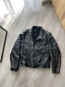 VINTAGE LESCO LEATHERS MOTORCYCLE/BIKER JACKET/90s/MADE IN USA - Picture 1 of 10