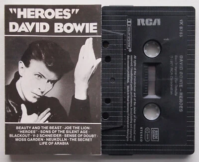 DAVID BOWIE - HEROES (RCA NK83857) EUROPE CASSETTE TAPE REISSUE BLACK - Image 1 of 3