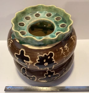 Pennello orientale vaso_vaso ikebana_fatto a mano_gres_ceramica artistica_ecc - Foto 1 di 12