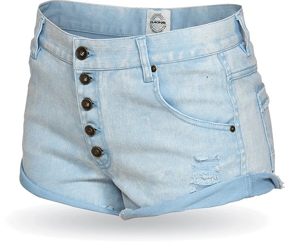 Shorts feminino Dakine Twiggy botão mosca cintura baixa tamanho 5 azul lavagem leve novo - Imagem 1 de 1