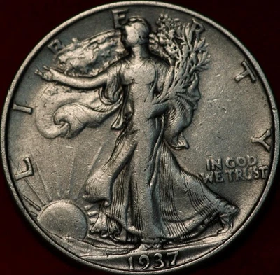 1937 Philadelphia Mint Silver Walking Liberty Half - Image 1 of 2