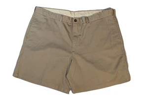 LL Bean Khaki Shorts Mens Size 44 Natural Fit Chino Flat Front 8” Inseam 20” H - Picture 1 of 7