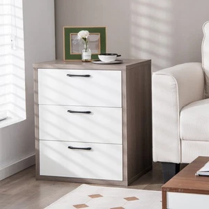 Costway 3 Drawer Dresser Chest of Drawer w/Wide Storage Space Organizer - Picture 1 of 8
