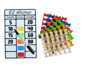 6‑Color Anchor Chain Marker Kit | Snap‑On Links + Legend | 1/4‑1/2" (7‑13 mm) - Picture 1 of 12