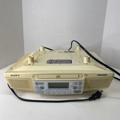 Sony ICF-CD533 Clock Radio AM FM CD Player Mega Bass Under Kitchen Cabinet - Image 1 of 3