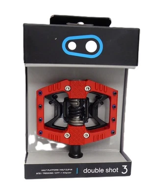 Crank Brothers Double Shot 3 Single Side Clipless Pedals 9/16" Aluminum Red/Blk - Image 1 of 2