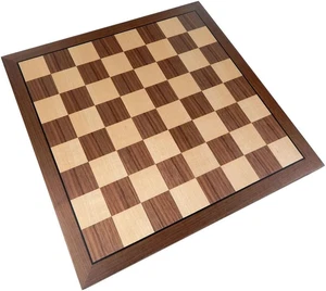 Kratos Chess Board with Inlaid Walnut Wood, Large 15 x 15 Inch, Board Only - Picture 1 of 12