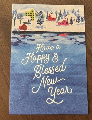 Happy New Year WITH TRACKING Blessed Peace Health 5.5”x8” Hallmark Greeting Card - Image 1 of 4