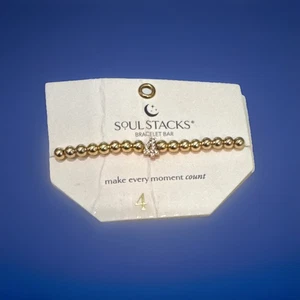 Soul Stacks Beaded Bracelet with Number Charm, Crystal Number 4 - Picture 1 of 6