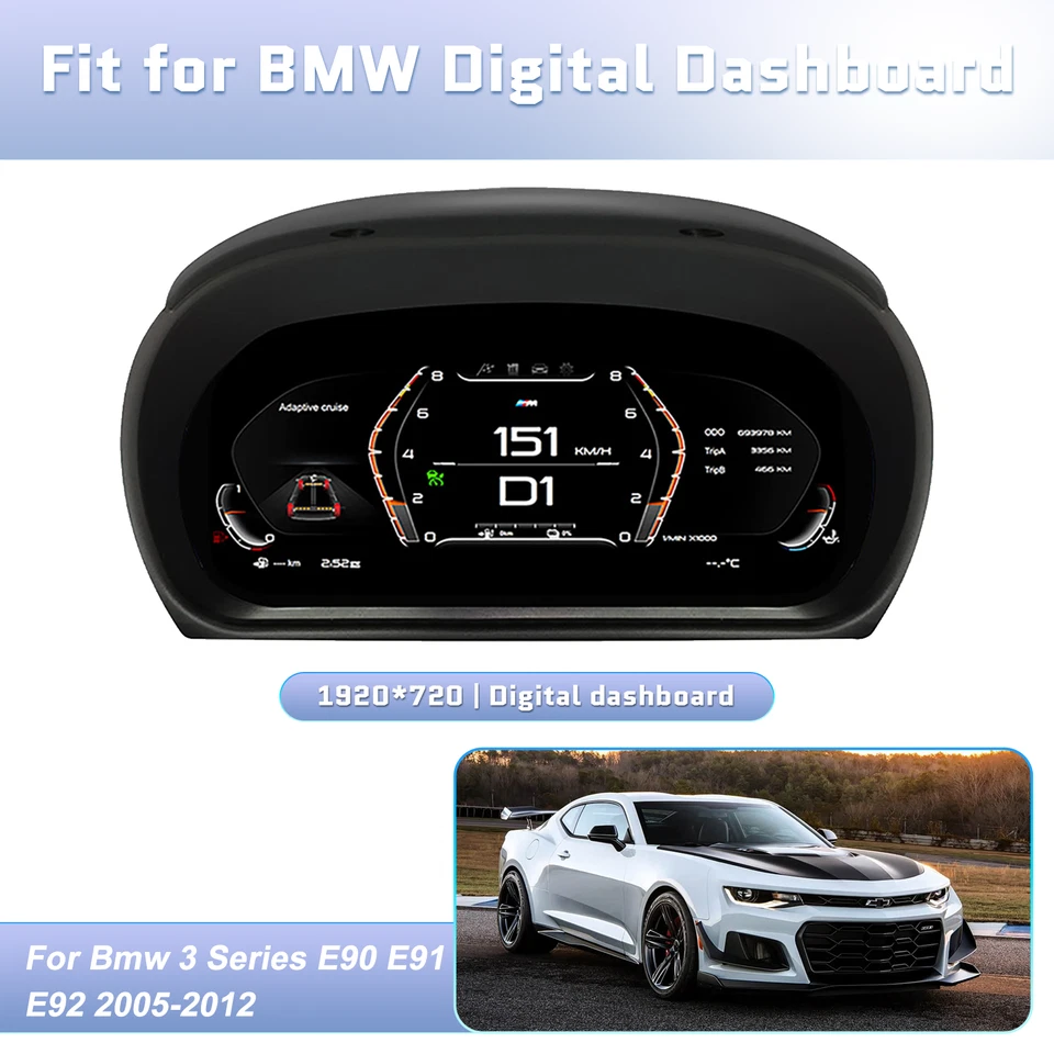 Velocímetro de cuadro de instrumentos digital de 12,3" para BMW Serie 3 E90 E91 2005-2012 Foto 1 de 4