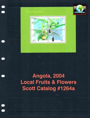 $6.00 Scott Value  - 2004 ANGOLA Flowers s/s Fruits Trees African CV MNH NH UMM - Image 1 of 4