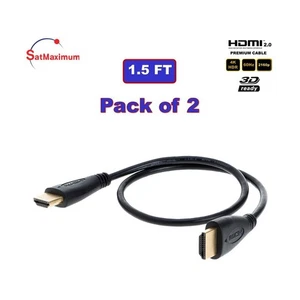 2-Pack 1.5FT High Speed HDMI Cable 1080P 60Hz HDTV Blu-ray DVD 3D PS5 Xbox Cord - Picture 1 of 4