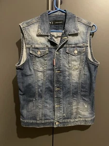 Men’s Dsquared Denim Jacket Gilet Size 50 - Picture 1 of 3
