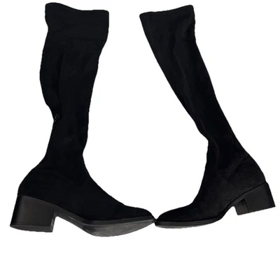 Women size 9.5 M Steve Madden over the knee pointed toe black suede flat boots - Image 1 of 4