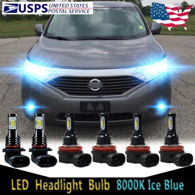 For Nissan Quest 2011-2017 - 6X LED Headlight Bulb High Low Beam + Fog Light HKL - Image 1 of 4