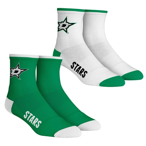 Youth Rock Em Socks Dallas Stars Core Team 2-Pack Quarter Length Sock Set Cover