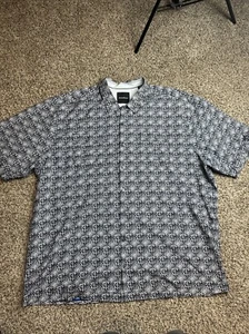 Tommy Bahama Men 3XT Silk Blend Button Up Black Leaf Print - Picture 1 of 6