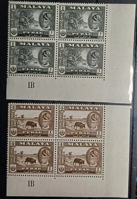 PERAK 1957-61 PLATE BLOCKS MNH (7) - Image 1 of 2