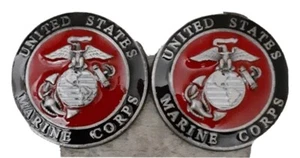 2 Marines Conchos 1,5" Metall zum Anschrauben rot & schwarz Emaille neu - Bild 1 von 9