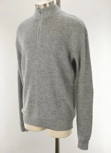 PETER MILLAR CROWN Gale Gray KITTS Twisted 1/4 Zip Cotton Sweater LARGE NWT - Picture 1 of 2
