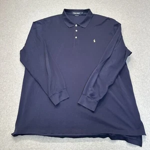 Ralph Lauren Polo Golf Langarm Poloshirt Herren 2XL Blau 100% Pima Baumwolle - Bild 1 von 8