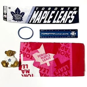 Toronto Maple Leafs Hockey Bear Figurine Bumper Sticker Bracelet Bandana NHL TML - Picture 1 of 20