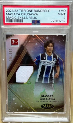 MASAYA OKUGAWA 2021-22 TOPPS TIER ONE BUNDESLIGA MAGIC SKILLS RELIC /127 PSA 9 - Image 1 of 4