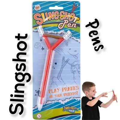 RINCO SLINGSHOT PEN - Catapult Paper Launcher Funny Kids School Ballpoint Joke Toy GaG