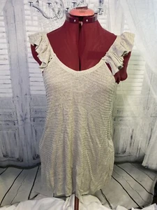 ¡Sexy camiseta sin mangas mezcla de lino talla L gris! ¡Venta al por menor $130.00!! Nuevo con etiquetas - Imagen 1 de 10
