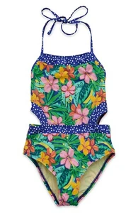 Hobie L109139 Big Girls Tropicana Cutout One-Piece Swim Suit Size 14 - Picture 1 of 3