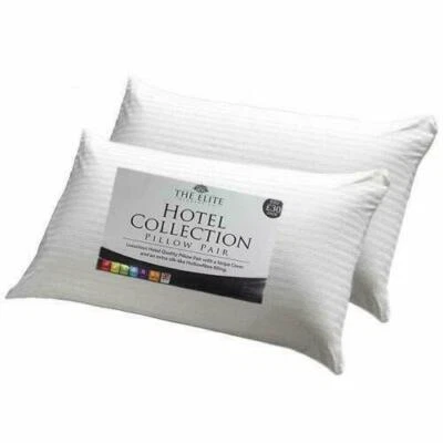 4x High Quality Luxury Hotel Pillows Soft Feel Satin Stripe