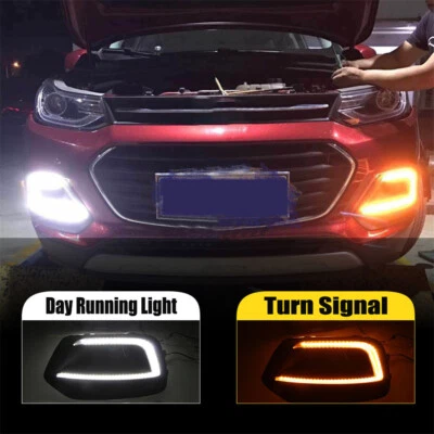Par de luz de circulação diurna lâmpada de cabeça de neblina LED DRL para Chevy Trax 2016 2017 2018 - Imagem 1 de 4