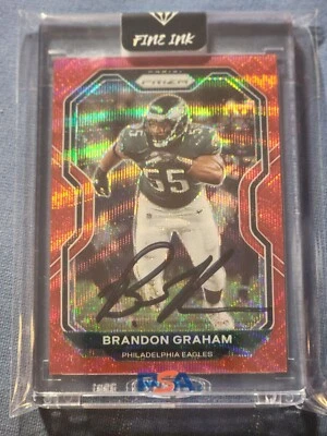 Brandon Graham 2020 Panini Red Prizm 55/149 1/1 Jersey # Signed FINE-INK AUTO  - Image 1 of 4