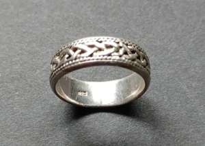 Vintage .925 Sterling Silver Criss Cross Band Ring Size - 9 1/2 - Picture 1 of 4