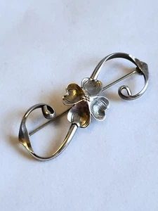 Vintage Sterling Silver STUART NYE Dogwood Flower Floral Brooch Pin - Picture 1 of 5