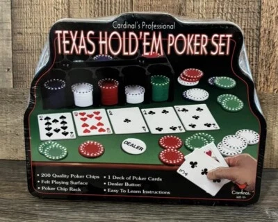 Texas Holdem House Game Complete Tournament Poker Set New In Box Cards & Chips - Image 1 of 4