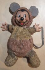 Vintage Mickey Mouse Rubber Face Doll/Teddy 1940s Disney - see description 