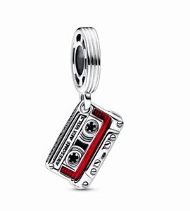 925 Silver Retro Old School Mix Tape Charm Favorite Beats Love Songs Charm
