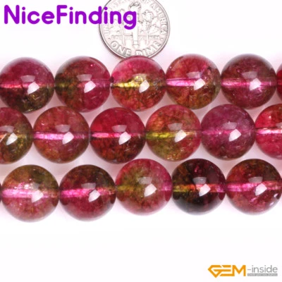 Crackle Tourmaline Gemstone Round Beads For Jewelry Making 15" 6,8,10,12,14,16mm - Image 1 of 4