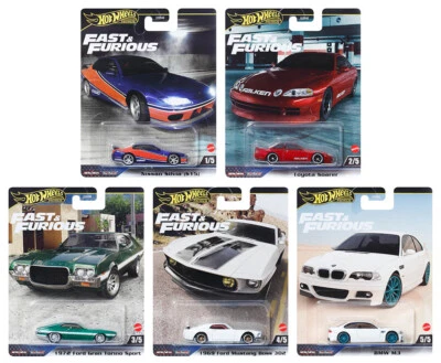 Fast & Furious Set 5 Modellautos 2024 Premium 1:64 Hot Wheels HNW46 - 979F - Bild 1 von 2